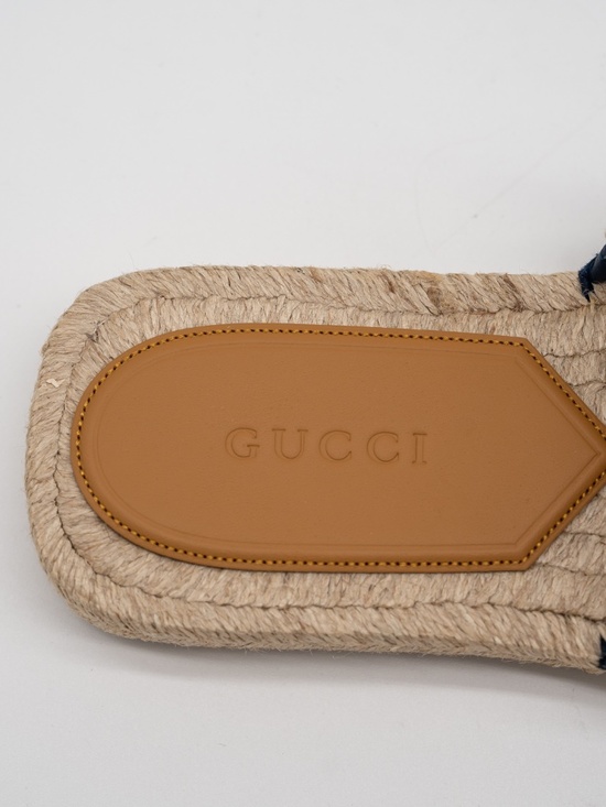 Gucci Mens Striped Sandals Espadrilles Open Toe Blue Orange size 6G 6.5 US main image 2